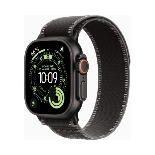 Apple Watch Ultra 3 (Series 11 2025) Gps +Cellular 49mm Black Titanium Case με Trail Loop S/M Black/Charcoal EU