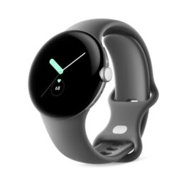Google Pixel Watch LTE 41mm Polished Silver Case με Sport Band Charcoal EU