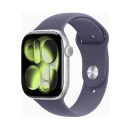 Apple Watch (Series 11 2025) Gps +Cellular 46mm Silver Aluminium Case με M/L Sport Band Purple Fog EU