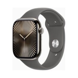 Apple Watch (Series 10 2024) Gps +Cellular 46mm Natural Titanium Case με Sport Band S/M Stone Grey EU