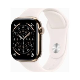 Apple Watch (Series 11 2025) Gps +Cellular 42mm Gold Titanium Case με S/M Sport Band (Light Blush) EU