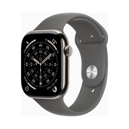 Apple Watch (Series 11 2025) Gps +Cellular 46mm Natural Titanium Case με M/L Stone Grey Sport Band EU