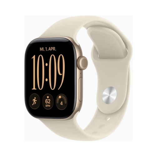 Apple Watch (Series 12 2026) GPS 42mm Light Gold Aluminium Case με S/M Sand Sport Band EU - Image 2