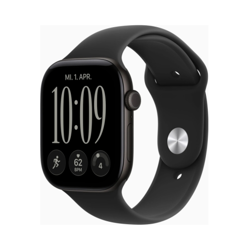 Apple Watch (Series 12 2026) GPS 42mm Black Aluminium Case με S/M Black Sport Band EU