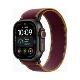 Apple Watch Ultra 4 (Series 12 2026) Gps +Cellular 49mm Black Titanium Case με M/L Burgundy Trail Loop EU