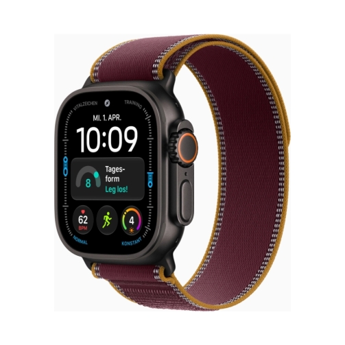 Apple Watch Ultra 4 (Series 12 2026) Gps +Cellular 49mm Black Titanium Case με S/M Burgundy Trail Loop EU - Image 2