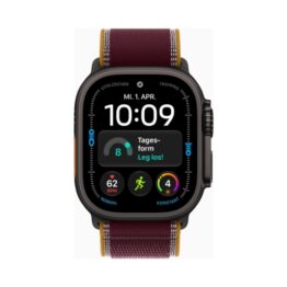 Apple Watch Ultra 4 (Series 12 2026) Gps +Cellular 49mm Black Titanium Case με S/M Burgundy Trail Loop EU